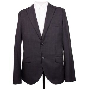 Topman Mens 40R Gray Wool Poly Blend Blazer Sports Coat‎ Suit Jacket